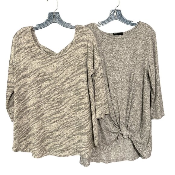 2 Piece Gibson & Bobeau Gray Tops Bundle Size M - Picture 1 of 12